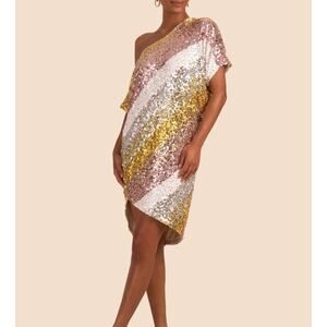 Trina Turk Sequined Disco Caftan Glamour Dress